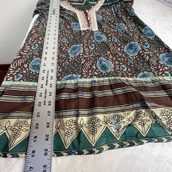 Free People Womens Sweet Poland Tunic Top Small Floral V-Neck Boho Long Sleeve - Picture 8 of 8